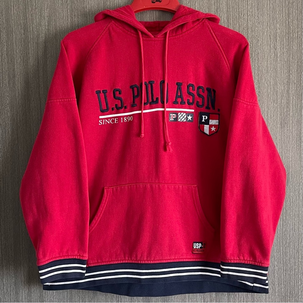 Y2K U.S. POLO Assn. Hoodie - Classic Colors & Striping - Size Medium